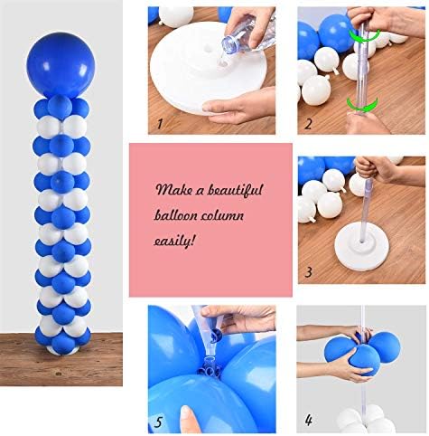 Miliocry 2 Set Balloon Stand Kit, Balloons Coluna Stand com clipes de balão de base Spike fixo, decorações de torre