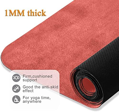 Kigai Yoga Mat Orange Coloração sólida Fitness Mat Mat de exercícios de piso dobrável portáteis e ecologicamente corretos Mat para Pilates Home Gym Exercício Praia de 70,8x26 polegadas