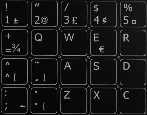 Adesivos de teclado qwerty francês de fundo preto para desktop, laptop e caderno