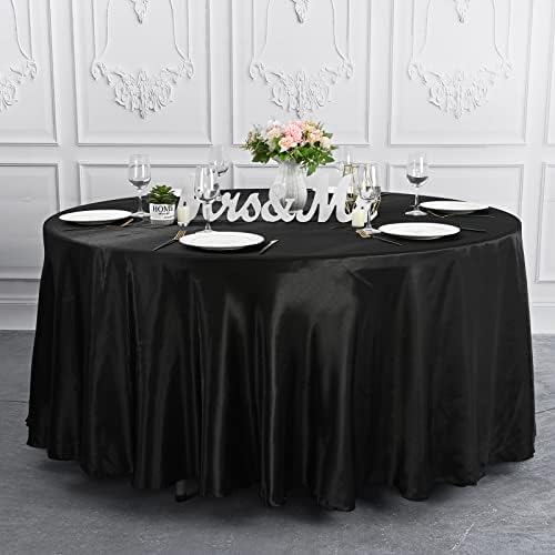 Rewomc 5 pacote de 5 polegadas de 120 polegadas de mesa redonda preta Tolera de mesa premium Tocada de mesa de mesa Tampa de mesa