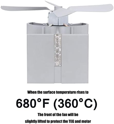 Baittang Fan de fogão a lenha com calor de 4 lâminas, ventilador de lareira ultra quieto de 15 a 18db, partida automática