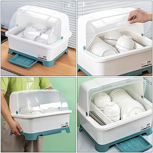 Rack de secagem de pratos, suporte para utensílios de mesa de armazenamento com dreno de prato com organizador de tigela de prato de