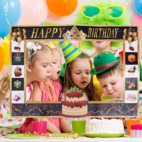 Valiclud Feliz aniversário FOTO DE FOTO DE ANIVERSÁRIO Photo Booth Frame Prop Prop Acessórios de festa de aniversário da criança Decoração para meninos meninas