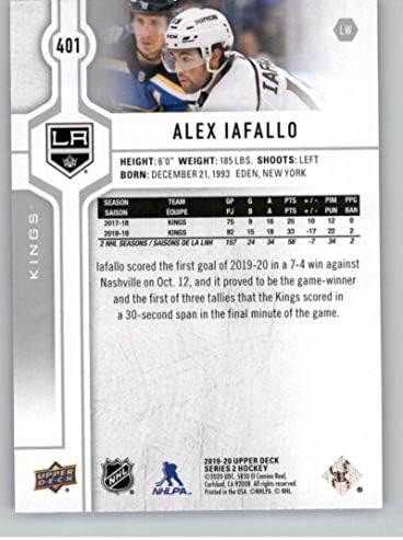 2019-20 Deck superior #401 Alex IAFALLO LOS ANGELES SERVIDADES 2 NHL HOCKEY Trading Card
