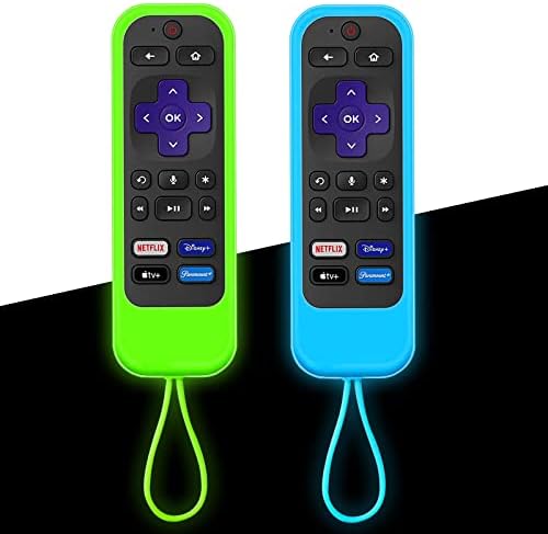 Caso remoto brilhante para Roku Voice Remote, Controle de silicone para Roku Express 4K+ 2021, Streaming Stick 4K