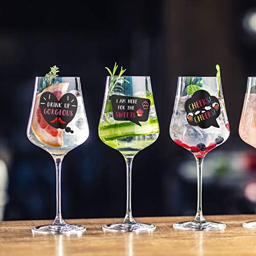 36 peças Wine Glass Drink Markers Stickers engraçados para copos de vinho adesivos de vidro reutilizável para festas de degustação de vinhos Feitas de vinho e favorece o jantar de jantar de casamento pub pub