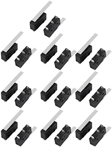 Aexit 20pcs AC250/125V Pontos e acessórios 3A 3 Terminais Momentar 29 mm de alavanca de alavanca Micro Switch Outlet Switches