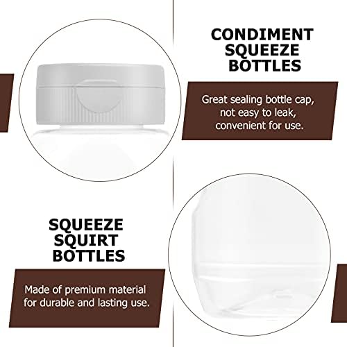 Marury 4pcs Garrafa de aperto de plástico com tampas de tampas de cozinha molho de churrasco de garrafa de pinça de condimento Dispensadores
