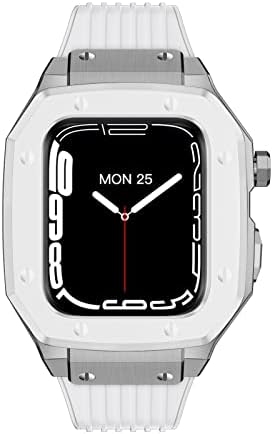 Caixa de relógio de liga de liga Kanuz para a série Apple Watch Series 7 6 5 4 SE 45mm 42mm 44mm Metal Luxury Metal