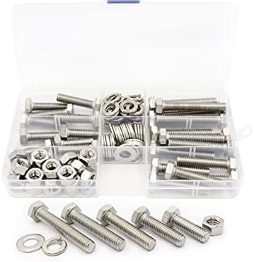 LBY 110pcs 5/16-18 × parafusos hexadecutores Kit de sortimento de mola plana, 5 tamanhos, 304 aço inoxidável