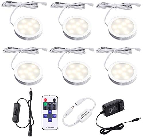 AIBOO Dimmível LED sob iluminação do gabinete, luminárias de cozinha para counter showcase com plugue de 12V no adaptador