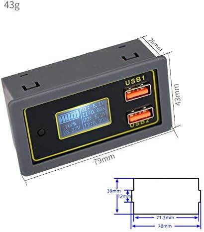 TAIDACENT 12V 24V LCD Display Digital USB Capacidade de bateria Monitor de tensão TENTAGEM Porcentagem de corrente Testador de capacitores
