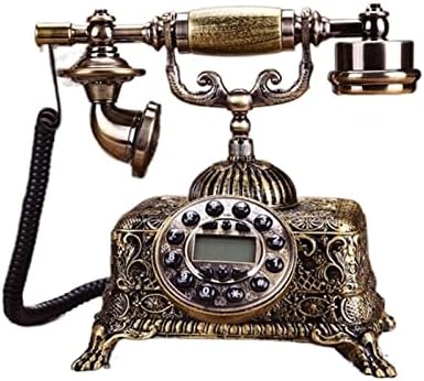 Telefone gayouny Rotário Dial Retro Folhida Telefone com anel mecânico, alto -falante e função Redial para casa
