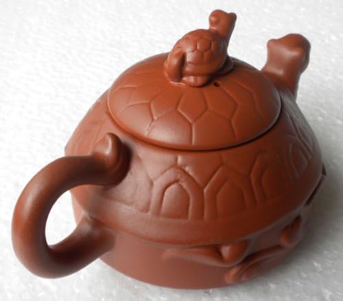 Bule de chá antigo em forma de tartaruga yixing bule de chá roxo de barro pequeno