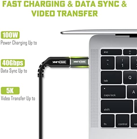 Adaptador Brexlink USB C Masculino para fêmea, Adaptador de Extender de USB Tipo C de 100w de 100w CUBILAÇÃO PD 100W Para MacBook,