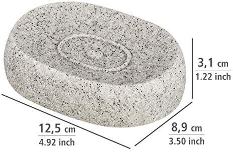 Wenko Dish Puro Grey-Soap Bandey, 8,9 x 12,5 x 3,1 cm
