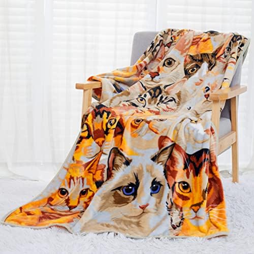 Presentes de cobertor de gato bilibunny para amantes de gatos, 40 x55 flanela macia e macio aconchegante cobertores para todas as estações, cobertores fofos fofos para sofá de sofá, cadeira de cadeira de escritório de carro