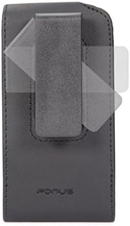 Premium Black Leather Caso Bolsa Bolsa Corrente Giratória do Termo para T -Mobile Vivacity - T -Mobile ZTE ASPECT - Tracfone LG 200 - Tracfone LG 500G - Tracfone LG 501C - Tracfone LG 530G