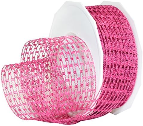 Morex Ribbon Victoria Wired Mesh Ribbon, 1-1/2 x 16 m, Borgonha