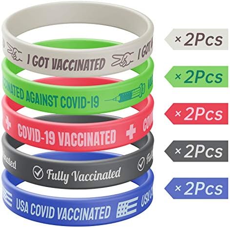 Pulseira vacinada com ID COV 10 pacotes - pulseira vacinada Silicone Co -Vid 19 pulseira vacinada - Eu recebi pulseira