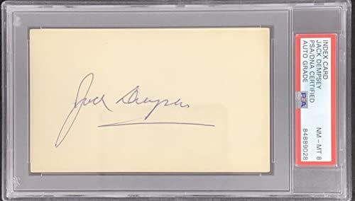 Jack Dempsey assinou o índice de boxe de boxe campeão autógrafo Hof PSA/DNA NM 8 - luvas de boxe autografadas