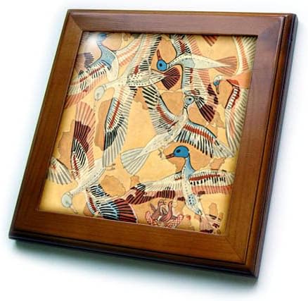 3drose azul pato padrão abstrato arte patos voadores arty pássaros bronzeados. - ladrilhos emoldurados