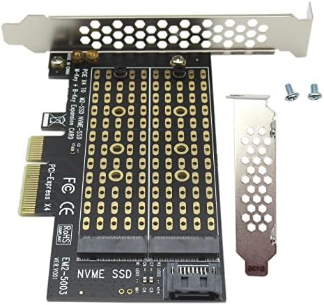 Novo! 2PCS Dual M.2 PCIE Card Adapter para NVME/SATA SSD - Suporte PCIE 3.0 X16 X8 X4 para 2280 2260 2242 2230 SSD, compatível