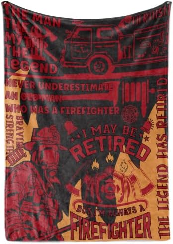 Presentes de bombeiros aposentados da Innobeta para homens, presentes de aposentadoria de bombeiros para homens, cobertores de pelúcia de flanela de cama - bombeiro aposentado sempre um bombeiro