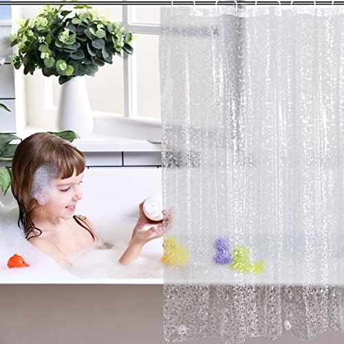 2 PCS EVA CLEAR DOUSCO CORTUNza ou revestimento de 71 x 71 polegadas à prova d'água Curtain Showroom Cortina interna com 3 ímãs inferiores de serviço 3, 12 ganchos