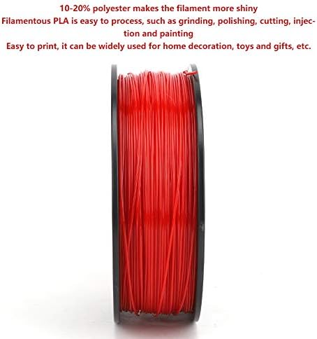 Consumíveis de filamentos de impressora 3D, 1,75 mm 1kg de tolerância 0,05 mm Material de impressão vermelho de impressão imprimível imprimir consumíveis