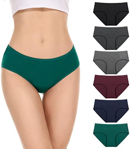 CHOLEWY MOMENS RECULHADA CULTER CLOGONS BIKINI HIPSTER BRIEWS STEF para mulheres adolescentes Girls confortáveis ​​Breathable 6 pacote