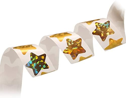 Adesivos de estrela dourada, adesivos de estrela holográfica de 1,5 para crianças recompensa ， 500 pcs fomla star stars