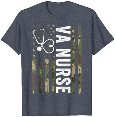 VA enfermeira camuflagem American Flag Patriótico Nurse Semana 2023 T-shirt