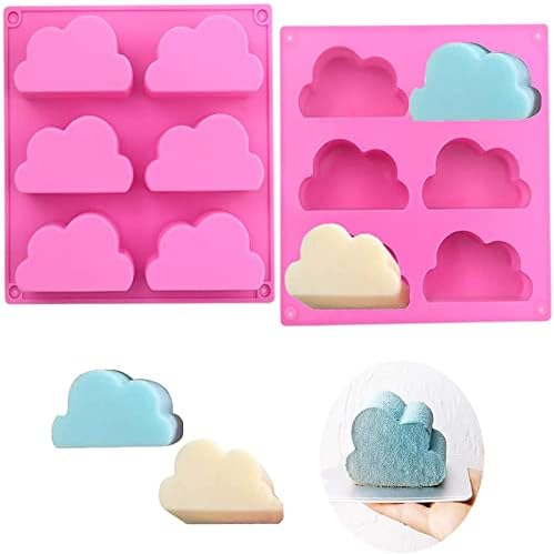 Baptisia 2pcs Silicone Cloud Shape Handmade Bolo Moldes de sabão Sabão molde molde de silicone retangular em forma de nuvem molde ornamentos DIY formam chocolates de biscoitos de biscoitos