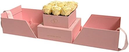 JDCMYK 2021 Chegou Caixa de presente quadrada da flor, pode abrir dois lados, decoração de festa de casamento, favorece presentes para o GUSESTS Valentine's Day Gift Packing,