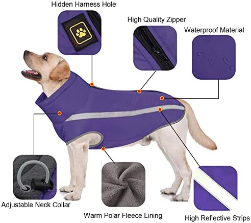 Casaco de cachorro feiimax impermeável jaqueta de inverno quente casacos de lã à prova de vento Pet