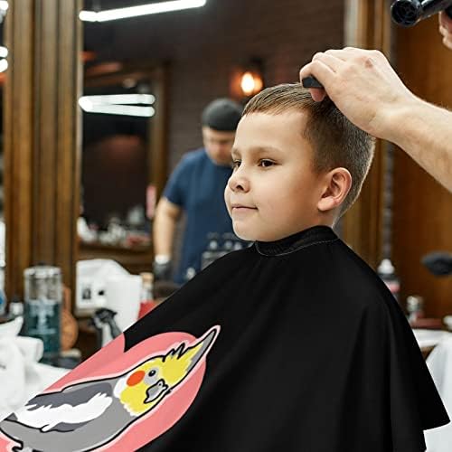 Cockatiel fofo com coração barbeiro capa profissional cor de corte de cabelo fofo cortando capa para meninos meninas