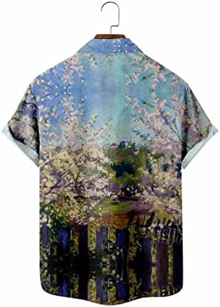 Camisas de treino de verão bmisegm para homens camisetas de colorblock 3D de verão camisas masculinas de impressão floral