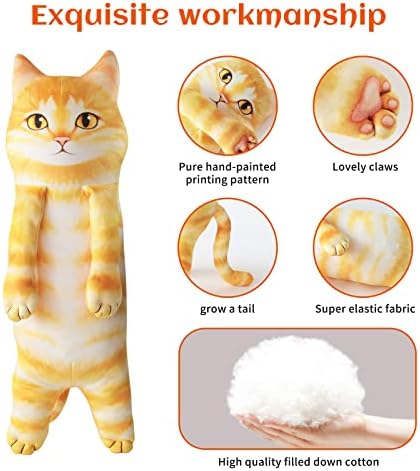 Alliário de gato de gato Kawaii travesseiro corporal, travesseiro de pelúcia de pelúcia de pelúcia fofa, travesseiro de travesseiro