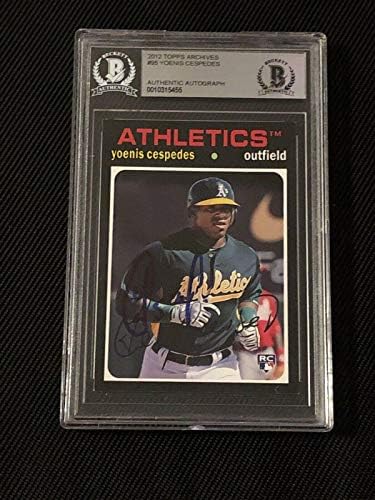 Yoenis Cespedes 2012 Topps Archives Rookie assinado cartão autografado Bas Slabbed - Baseball Slabbed Cartis autografados