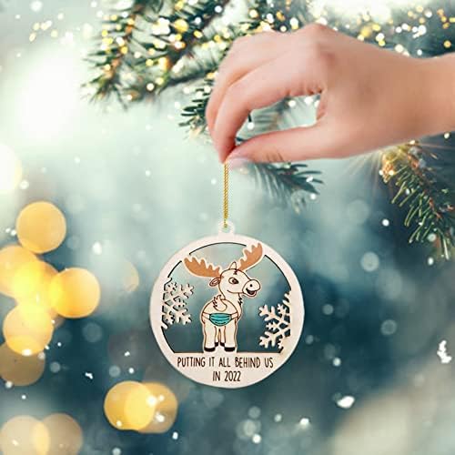 Deixe tudo para trás pingentes de árvore de Natal de madeira com diversão decorações de Natal Garland Garland