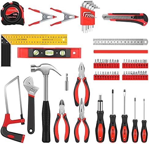 Conjunto de ferramentas Flexzion 71 Piece - Kits de ferramentas para Handyman, proprietários de imóveis com Chave de