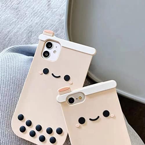 As caixas telefônicas de Yatchen Kawaii se aplicam ao iPhone 14 Pro Max, fofo desenho animado 3D Boba Milk Tea Phone Tampa de silicone