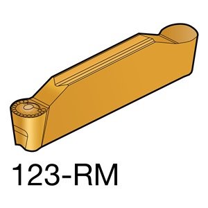 Sandvik Corocut Corocut 1-Edge Inserir perfil de carboneto, grau H13A, não revestido, 1 borda de corte, N123L1-0800-RM, raio de canto de 0,1575 , L inserir tamanho do assento