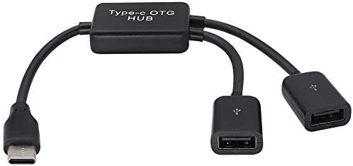 Adaptador de cubo OTG do tipo ZDYCGTime Type-C, masculino tipo-C2.0 a 2 USB2.0 OTG feminino OTG de dois pontos Y Hub, adequado para