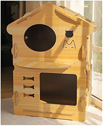 Kizqyn Pet Home Pet House Cat Nest Four Seasons Universal Villa Fechado Casa Cat Villa Indoor Cat House Cat Villa