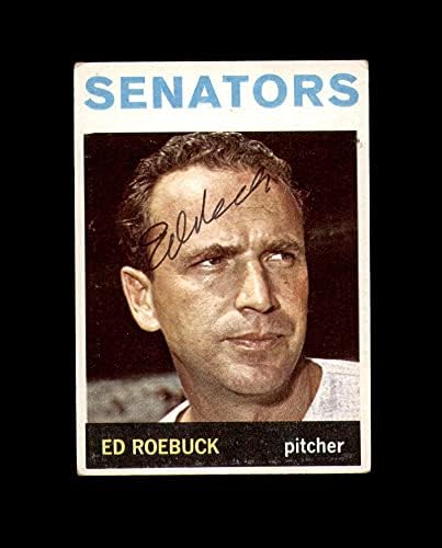 Ed Roebuck assinou 1964 Topps Washington Senators Autograph