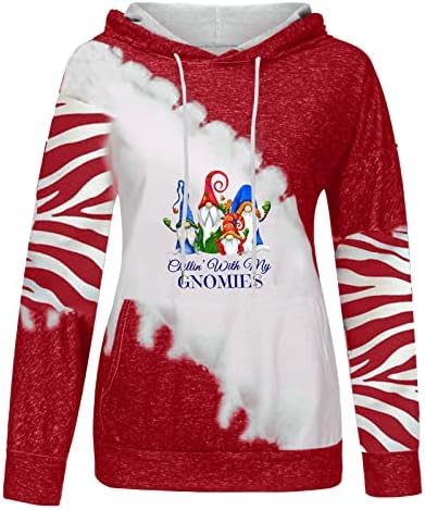 Basta hahgin com meus ghimies capuzes de Natal para mulheres gnome gnome com capuz sugereshirt bolso de empurring pullovers