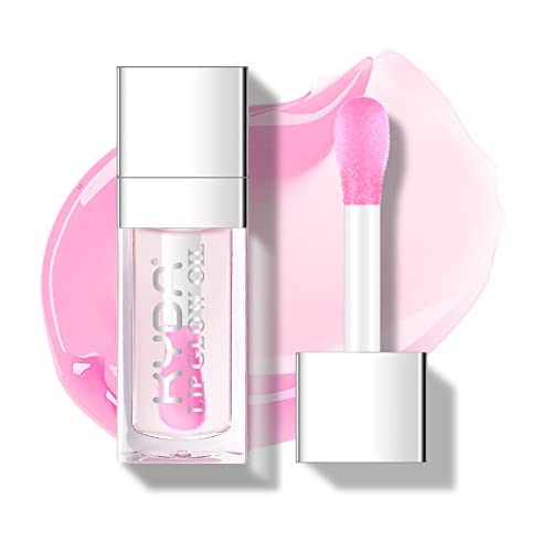 Óleo de brilho labial Kyda, claro para rosa, efeito de mudança de cor, óleo hidratante de óleo labial transparente de