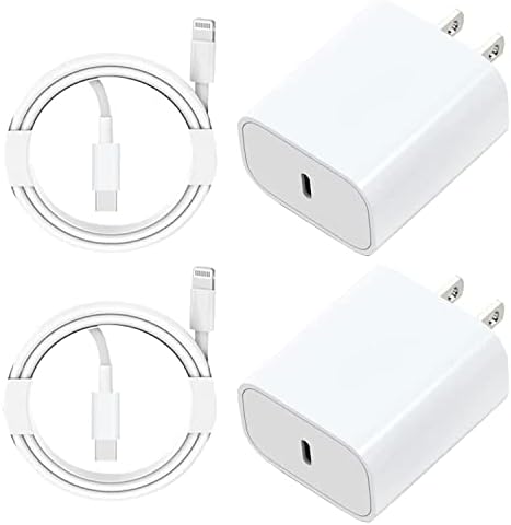 IPhone Fast Charger, [2-PACK] Adaptador de energia 20W PD BLOCO DE CARREGO USBC USBC 【Apple MFI Certificado】 Super Fast Chargers